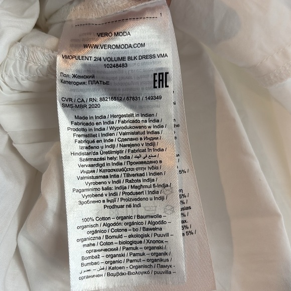 Aware by Vero Moda Puff Sleeve Dress White - Picture 11 of 11